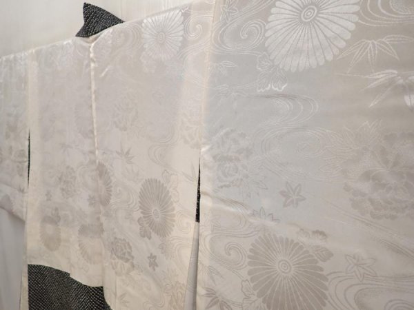 Photo7: 6909T03z480 Vintage Japanese Kimono Silk SHIBORI HAORI  Black (7)