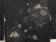 Photo3: 6909T04z620 Vintage Japanese Kimono Silk HAORI Flowers Black (3)