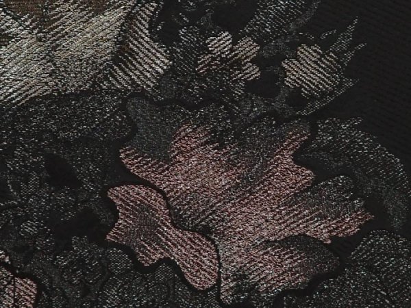 Photo4: 6909T04z620 Vintage Japanese Kimono Silk HAORI Flowers Black (4)