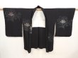 Photo6: 6909T04z620 Vintage Japanese Kimono Silk HAORI Flowers Black (6)
