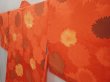 Photo2: 6909T05z570 Vintage Japanese Kimono Silk HAORI Flower Orangered (2)