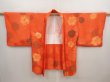 Photo5: 6909T05z570 Vintage Japanese Kimono Silk HAORI Flower Orangered (5)