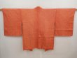 Photo2: 6909T06z560 Vintage Japanese Kimono Silk SHIBORI HAORI  Orange-Red (2)