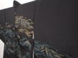 Photo2: 6909T07z550 Vintage Japanese Kimono Silk HAORI Mountain Black (2)