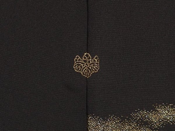 Photo5: 6909T07z550 Vintage Japanese Kimono Silk HAORI Mountain Black (5)