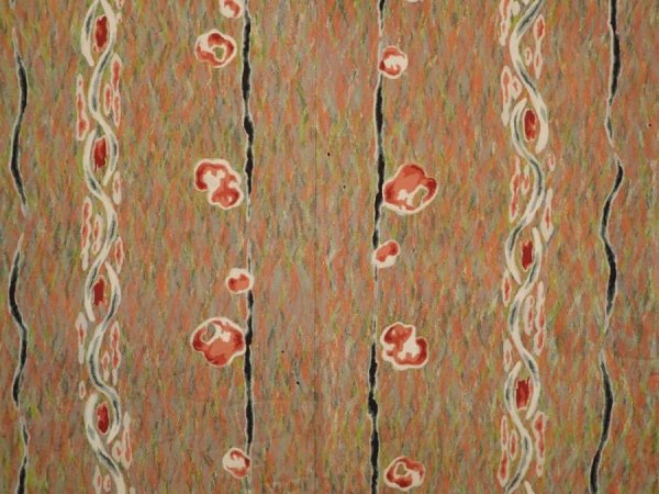 Photo3: 6909T08z520 Vintage Japanese Kimono Silk HAORI Camellia Olive (3)
