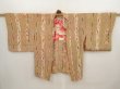 Photo5: 6909T08z520 Vintage Japanese Kimono Silk HAORI Camellia Olive (5)