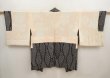 Photo6: 6909T09z530 Vintage Japanese Kimono Silk SHIBORI HAORI Tatewaku Black (6)
