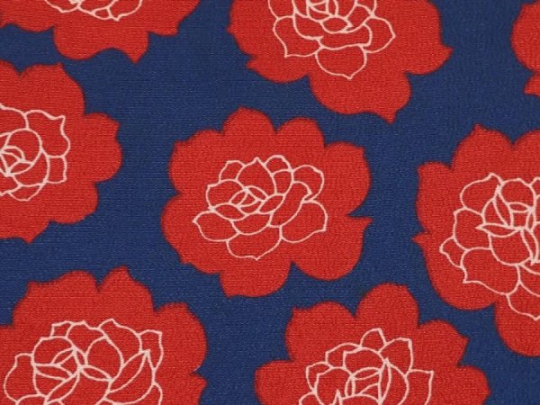 Photo4: 6909T10z520 Vintage Japanese Kimono Silk HAORI Rose Navy (4)