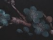 Photo4: 6910T01z560 Vintage Japanese Kimono Silk HAORI Plum blossom Black (4)