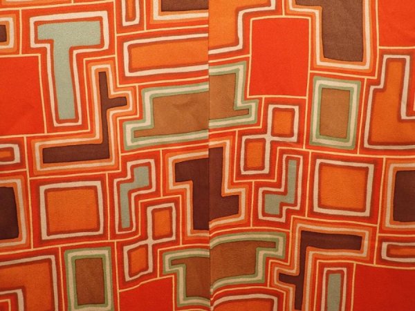 Photo3: 6910T02z590 Vintage Japanese Kimono Silk HAORI  Orangered (3)