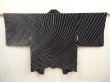 Photo1: 6910T03z560 Vintage Japanese Kimono Silk SHIBORI HAORI  Black (1)
