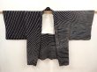 Photo6: 6910T03z560 Vintage Japanese Kimono Silk SHIBORI HAORI  Black (6)