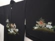 Photo2: 6910T04z630 Vintage Japanese Kimono Silk HAORI Princess Black (2)