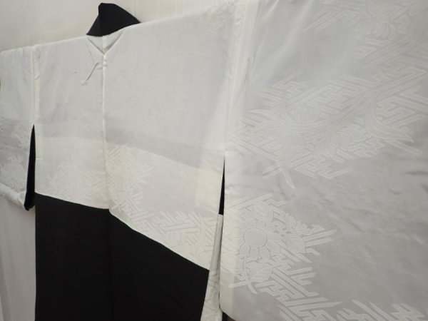 Photo8: 6910T04z630 Vintage Japanese Kimono Silk HAORI Princess Black (8)