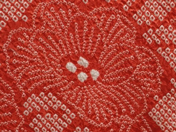 Photo4: 6910T06z590 Vintage Japanese Kimono Silk SHIBORI HAORI Flower Red-Pink (4)