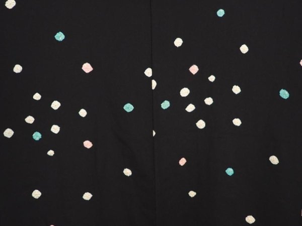 Photo3: 6910T07z520 Vintage Japanese Kimono Silk HAORI  Black (3)