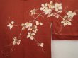 Photo3: 6910T08z560 Vintage Japanese Kimono Silk HAORI Leaf Red-Brown (3)