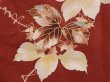 Photo4: 6910T08z560 Vintage Japanese Kimono Silk HAORI Leaf Red-Brown (4)
