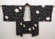 Photo5: 6910T09z430 Vintage Japanese Kimono Silk HAORI Maple Black (5)