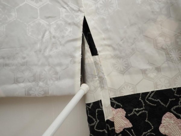 Photo8: 6910T09z430 Vintage Japanese Kimono Silk HAORI Maple Black (8)