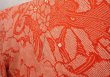 Photo2: 6910T11z1190 Vintage Japanese Kimono Silk FURISODE Royal cart Tomato red (2)