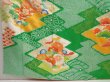 Photo5: 6910T12z970 Vintage Japanese Kimono Silk FURISODE Peony Green (5)