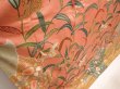 Photo3: 6910T13z1200  Japanese Kimono Silk FURISODE Leaf Dark coral (3)