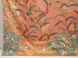 Photo6: 6910T13z1200  Japanese Kimono Silk FURISODE Leaf Dark coral (6)
