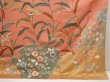 Photo7: 6910T13z1200  Japanese Kimono Silk FURISODE Leaf Dark coral (7)