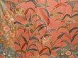 Photo8: 6910T13z1200  Japanese Kimono Silk FURISODE Leaf Dark coral (8)