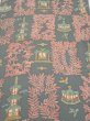 Photo1: 2V01z60  Japanese Kimono Silk  FABRIC Temple Green-Gray 40.9x14.2 (1)