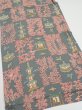 Photo2: 2V02z50  Japanese Kimono Silk  FABRIC Temple Green-Gray 40.9x14.2 (2)