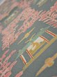 Photo4: 2V02z50  Japanese Kimono Silk  FABRIC Temple Green-Gray 40.9x14.2 (4)