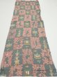 Photo5: 2V02z50  Japanese Kimono Silk  FABRIC Temple Green-Gray 40.9x14.2 (5)