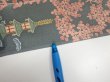 Photo6: 2V03z80  Japanese Kimono Silk  FABRIC Temple Green-Gray 64.6x14.0 (6)