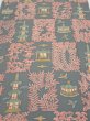 Photo1: 2V05z80  Japanese Kimono Silk  FABRIC Temple Green-Gray 64.6x14.0 (1)