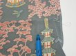 Photo6: 2V05z80  Japanese Kimono Silk  FABRIC Temple Green-Gray 64.6x14.0 (6)