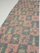 Photo3: 2V06z80  Japanese Kimono Silk  FABRIC Temple Green-Gray 64.6x14.2 (3)