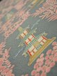 Photo4: 2V06z80  Japanese Kimono Silk  FABRIC Temple Green-Gray 64.6x14.2 (4)