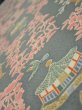 Photo4: 2V07z40  Japanese Kimono Silk  FABRIC Temple Green-Gray 56.7x7.1 (4)