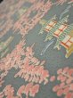 Photo4: 2V08z40  Japanese Kimono Silk  FABRIC Temple Green-Gray 56.7x7.1 (4)