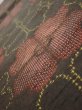 Photo4: 2V02z50  Japanese Kimono Silk TSUMUGI FABRIC Flower Black 41.3x14.4 (4)