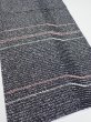 Photo2: 2V01z50  Japanese Kimono Silk  FABRIC  Black 38.6x14.6 (2)