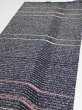 Photo3: 2V01z50  Japanese Kimono Silk  FABRIC  Black 38.6x14.6 (3)