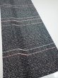 Photo2: 2V04z80  Japanese Kimono Silk  FABRIC  Black 66.1x14.6 (2)