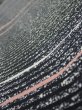 Photo4: 2V04z80  Japanese Kimono Silk  FABRIC  Black 66.1x14.6 (4)