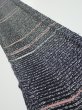Photo1: 2V07z40  Japanese Kimono Silk  FABRIC  Black 55.9x7.3 (1)