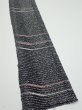 Photo2: 2V07z40  Japanese Kimono Silk  FABRIC  Black 55.9x7.3 (2)