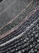 Photo4: 2V07z40  Japanese Kimono Silk  FABRIC  Black 55.9x7.3 (4)